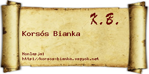 Korsós Bianka névjegykártya