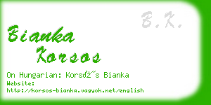bianka korsos business card